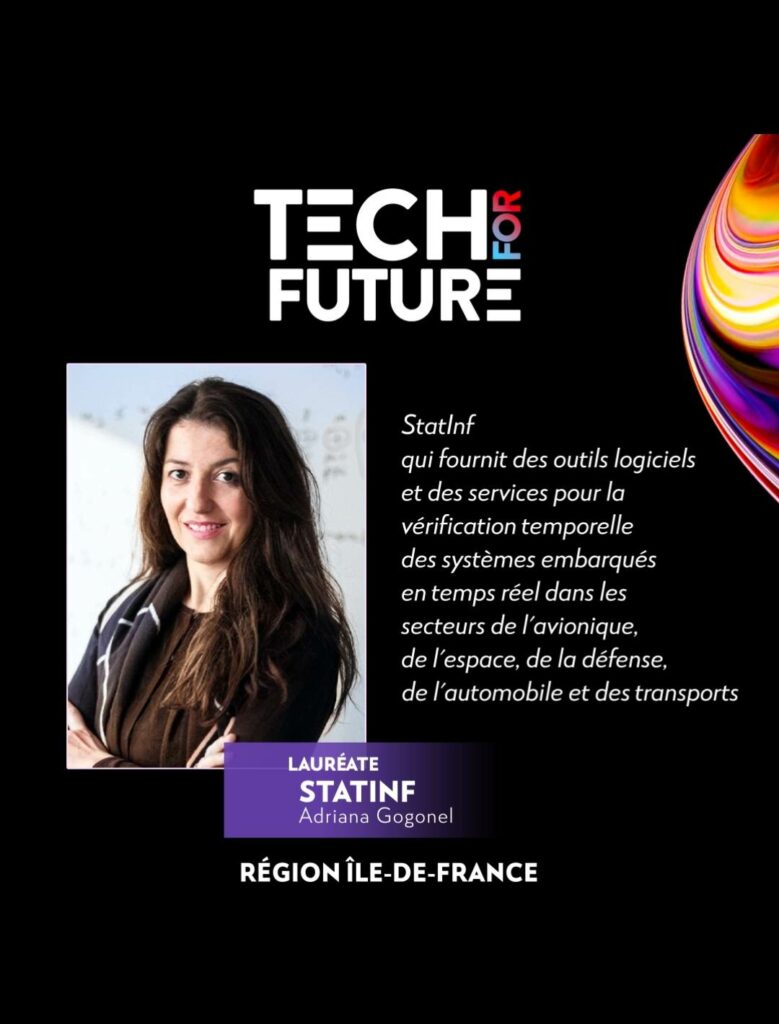 StatInf lauréat de la région Ile-de-France dans la catégorie Industrie du Futur, du concours Tech For Future